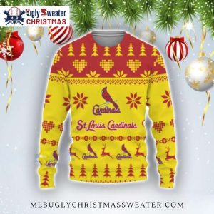 Yellow And Red St. Louis Cardinals Christmas Sweater